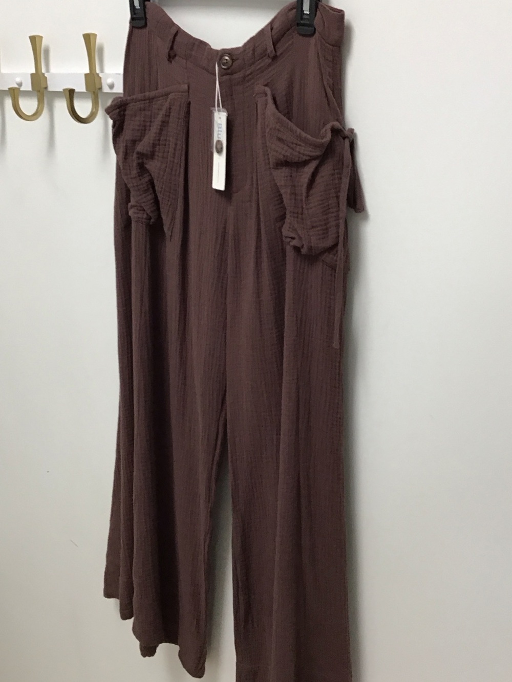 Bluivy Women’s brown Wide-Leg Brown gauze Pants